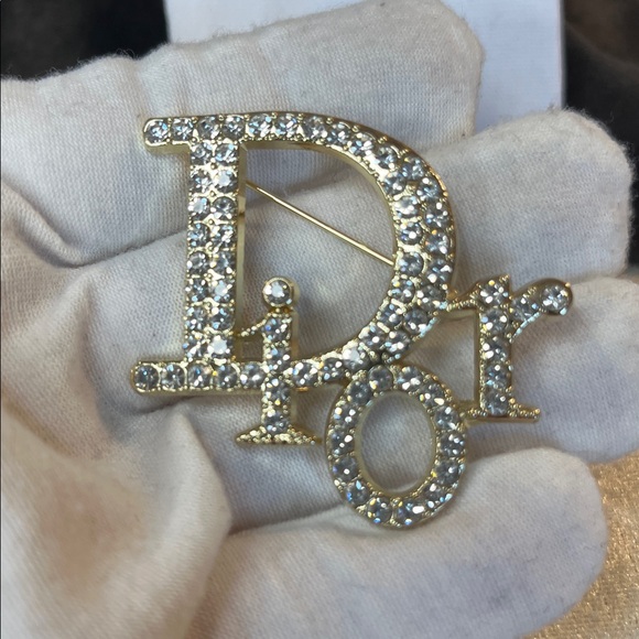 Crystal Dior Brooch In Gold Tone - Picture 6 of 7